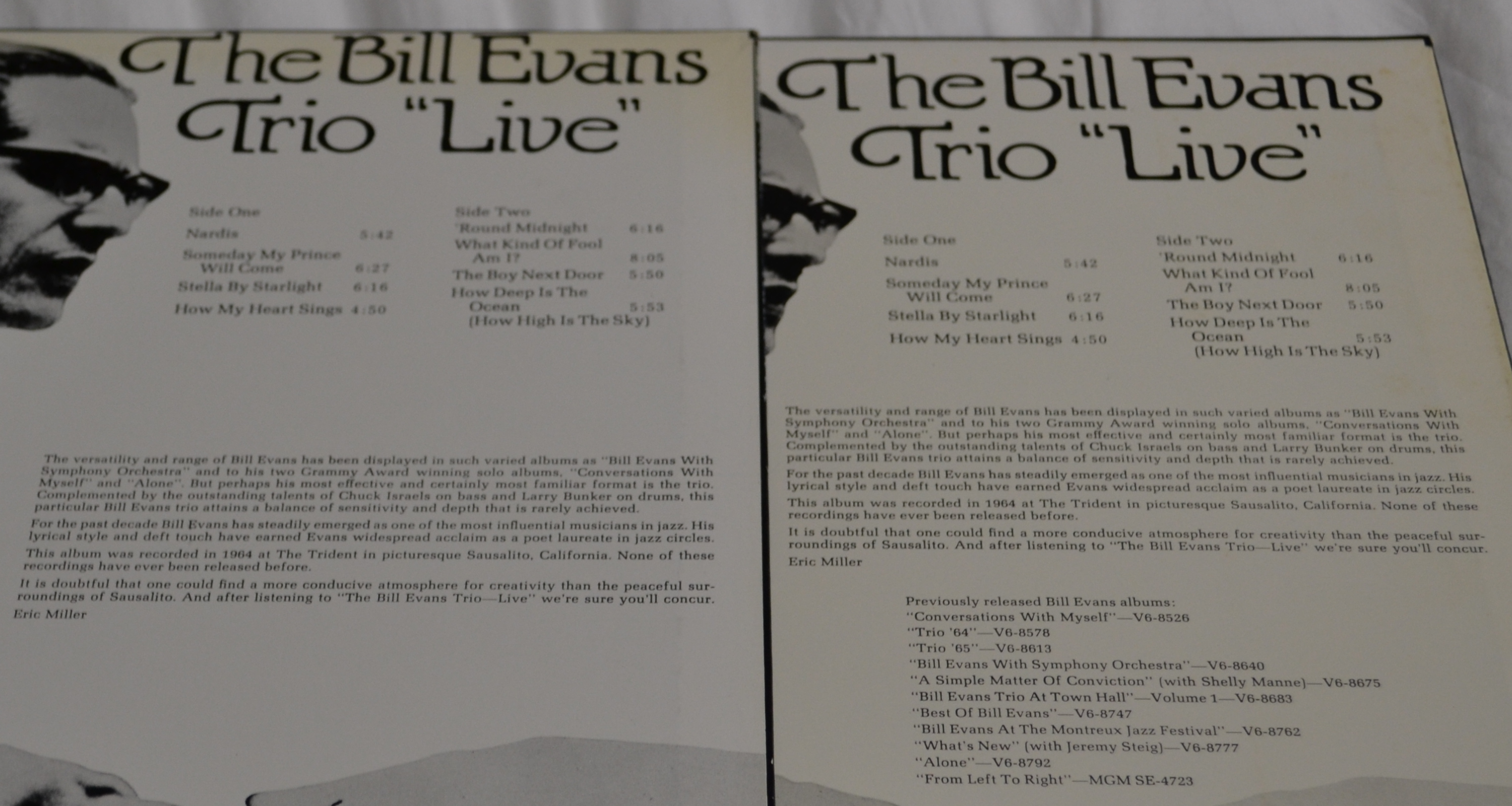 BILL EVANS TRIO ”LIVE”ヴァーヴ不滅の名盤コレクションで聴く 